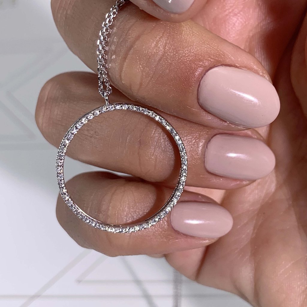 DIAMOND HOOP PENDANT - 925 SILVER - SENSATION Pakistan