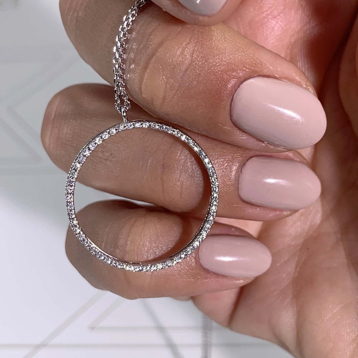 DIAMOND HOOP PENDANT - 925 SILVER - SENSATION Pakistan