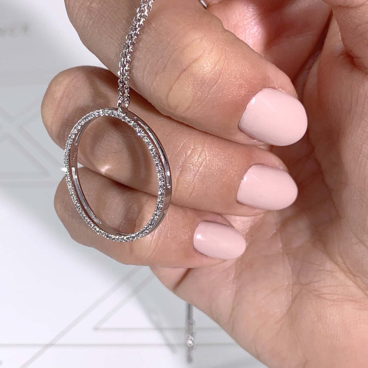 DIAMOND HOOP PENDANT - 925 SILVER - SENSATION Pakistan