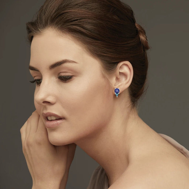 Diana Blue Sapphire Earings- 925 SILVER - SENSATION Pakistan