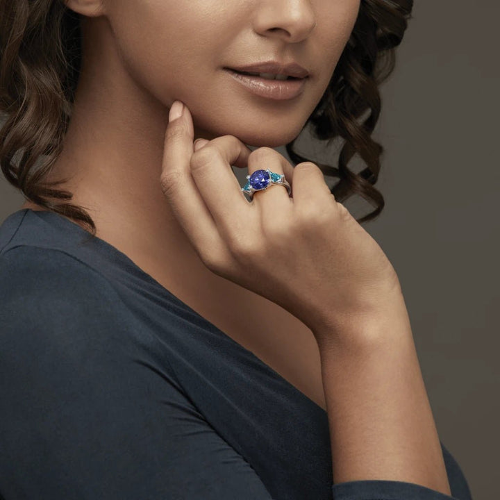 Diana Blue Sapphire Ring- 925 SILVER - SENSATION Pakistan