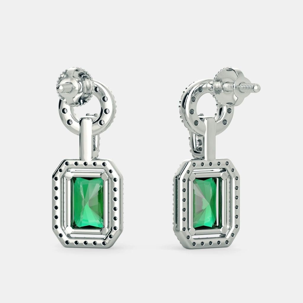 Emerald Cut Zircon Earrings - 925 SILVER - SENSATION Pakistan