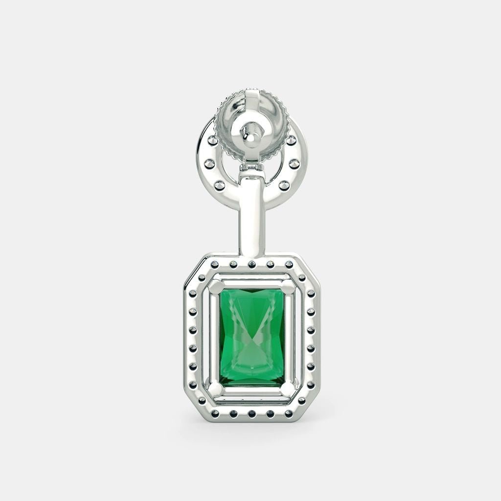 Emerald Cut Zircon Earrings - 925 SILVER - SENSATION Pakistan