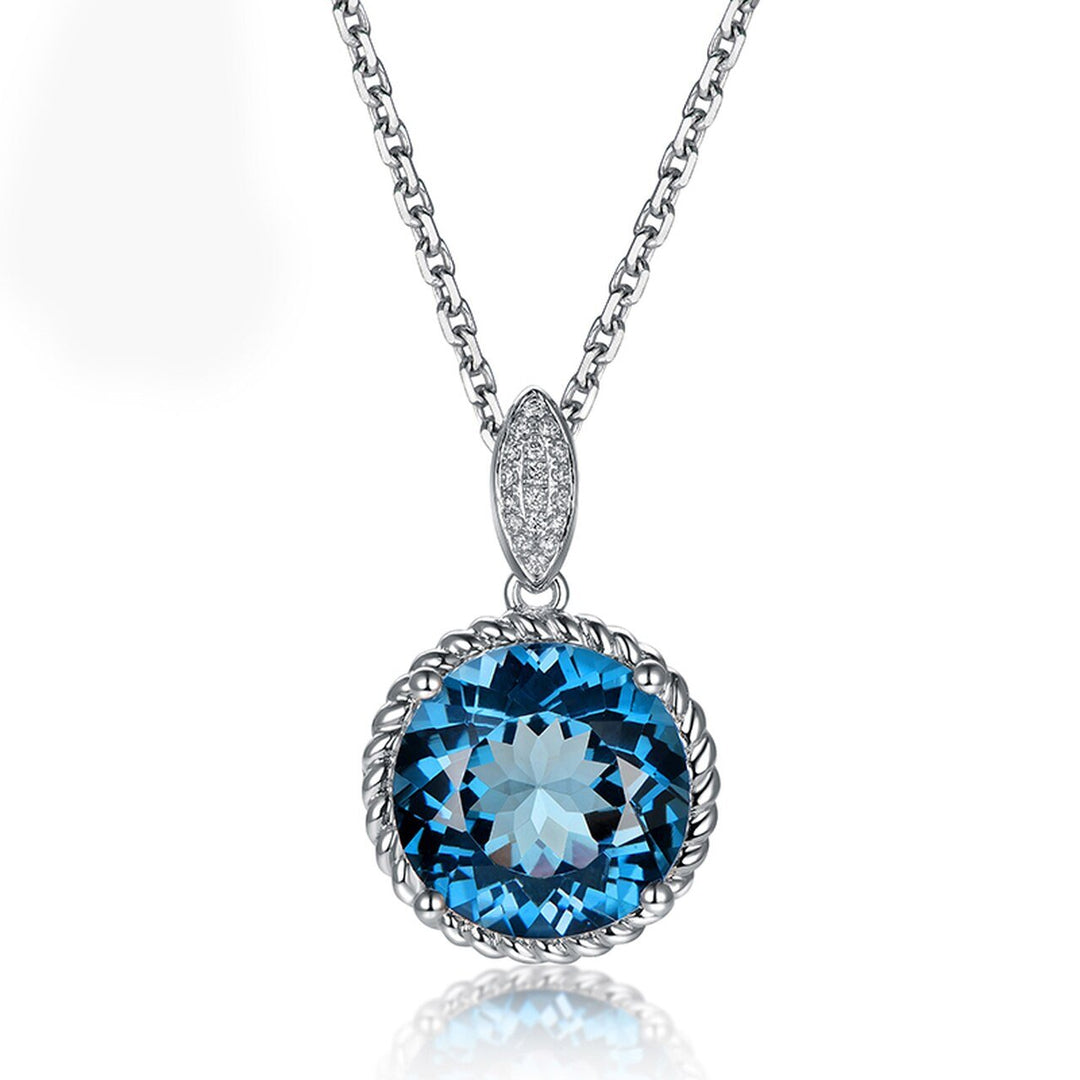 LONDON BLUE TOPAZ NECKLACE - 925 SILVER - SENSATION Pakistan