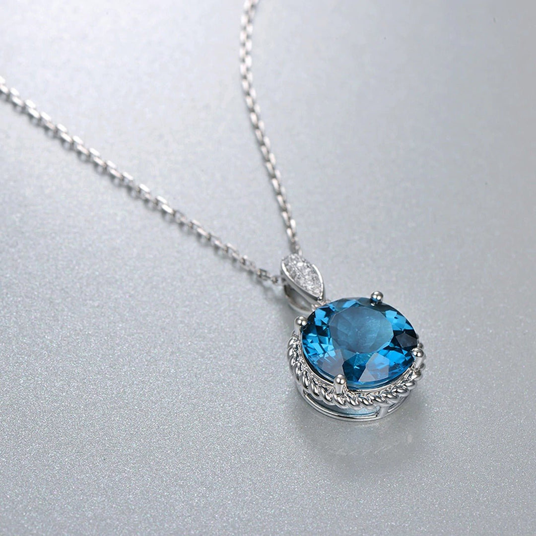 LONDON BLUE TOPAZ NECKLACE - 925 SILVER - SENSATION Pakistan