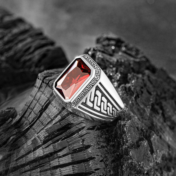 RED TURKISH MEN'S RING - 925 SILVER - SENSATION Pakistan