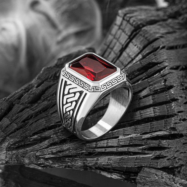 RED TURKISH MEN'S RING - 925 SILVER - SENSATION Pakistan