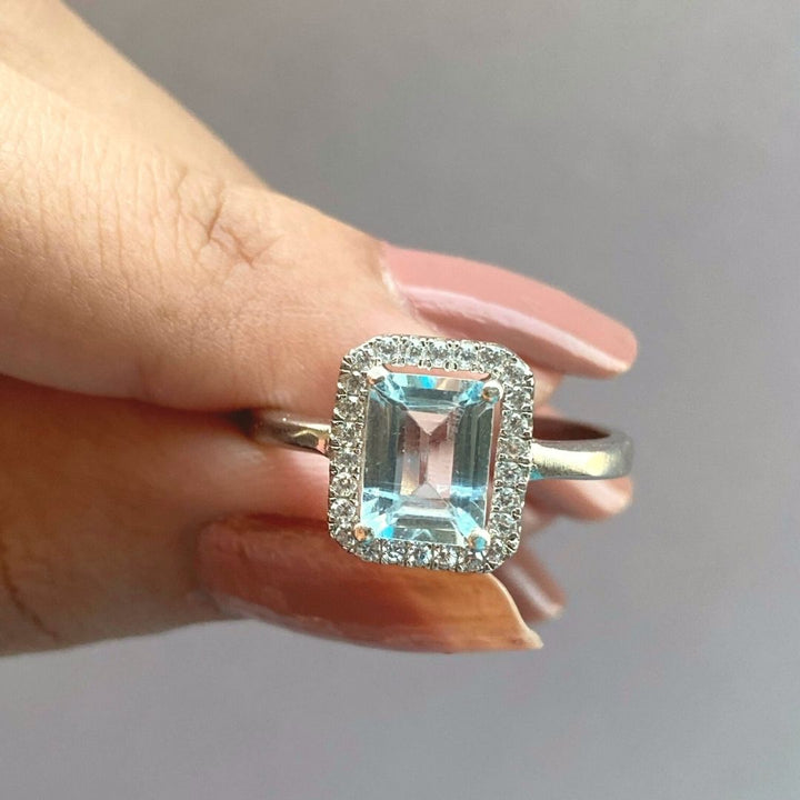 SQUARE CUT AQUAMARINE SOUL - 925 SILVER - SENSATION Pakistan