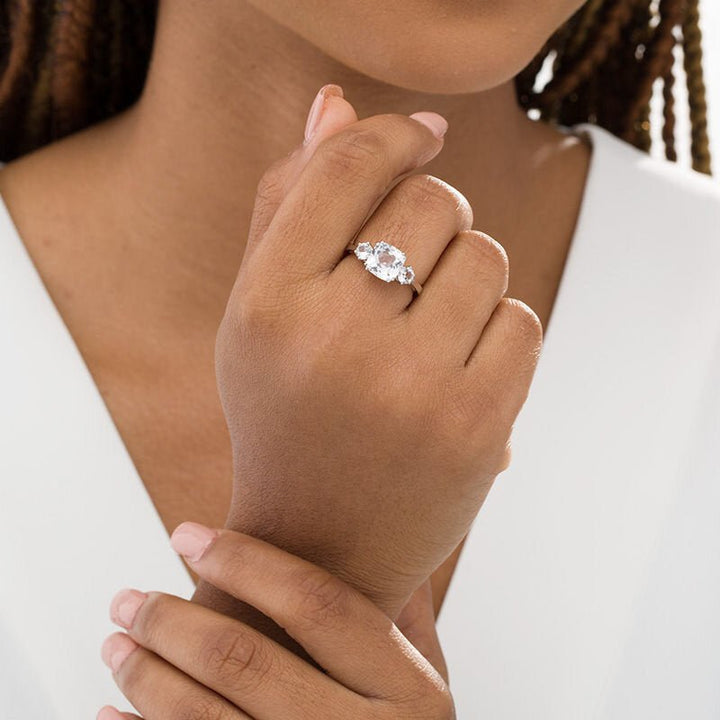 WHITE DIAMOND RING - 925 SILVER - SENSATION Pakistan