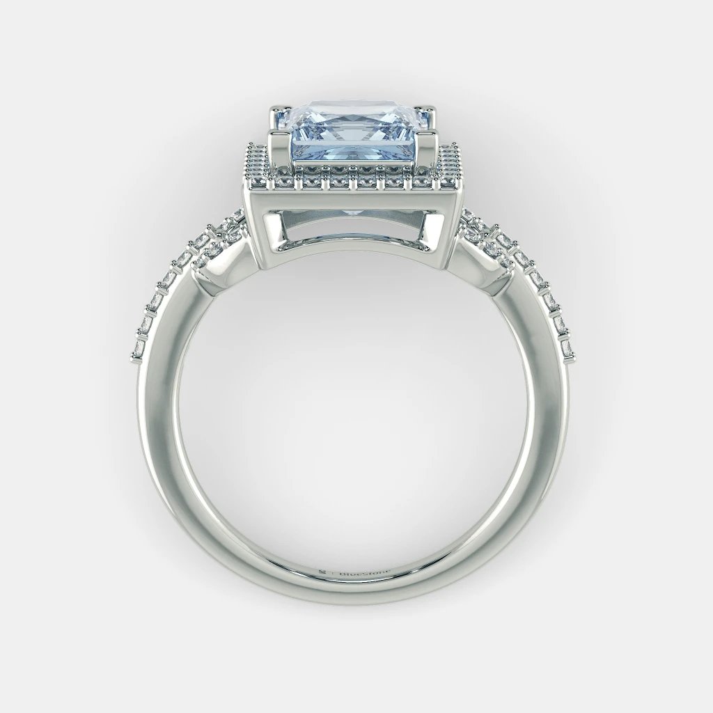 Aquamarine Dangle Ring- 925 SILVER - SENSATION Pakistan