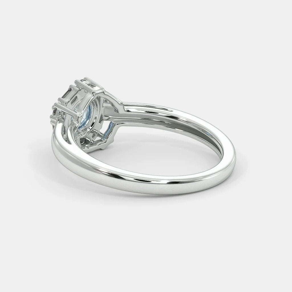 Aquamarine Dangle Ring- 925 SILVER - SENSATION Pakistan