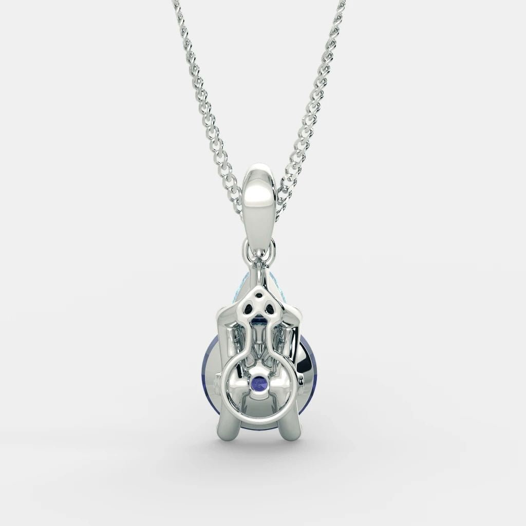 Diana Blue Sapphire Necklace - 925 SILVER - SENSATION Pakistan