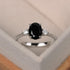 OVAL BLACK SPINEL RING - 925 SILVER