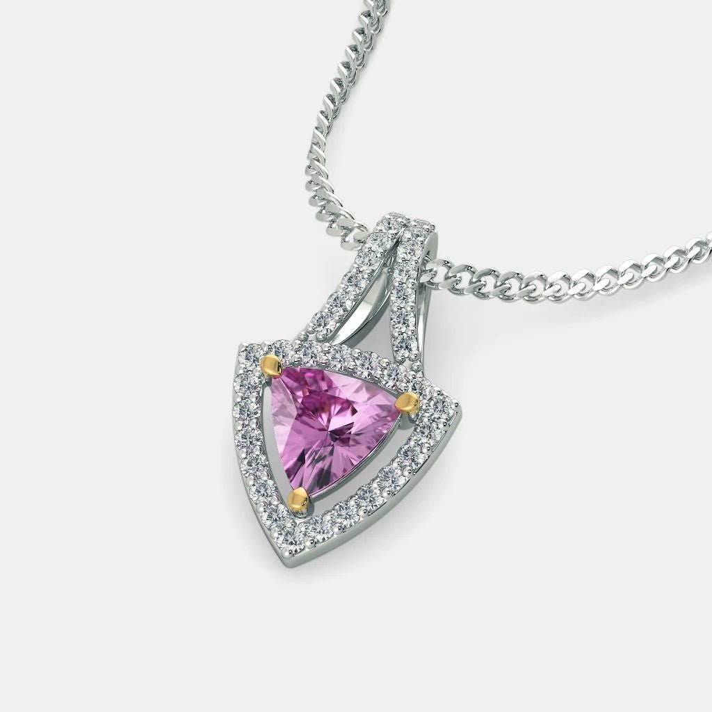 SERENA PINK SAPPHIRE Necklace - 925 SILVER - SENSATION Pakistan